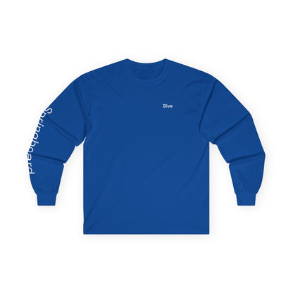 Dive minimalist long sleeve tee | 'Springboard' on Sleeve