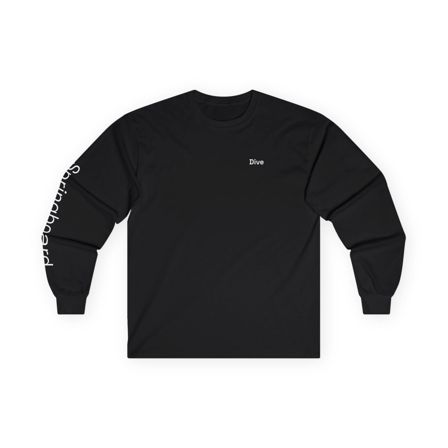 Dive minimalist long sleeve tee | 'Springboard' on Sleeve