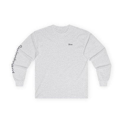Dive minimalist long sleeve tee | 'Springboard' on Sleeve
