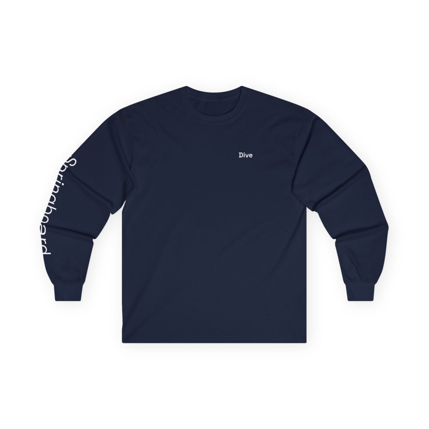 Dive minimalist long sleeve tee | 'Springboard' on Sleeve