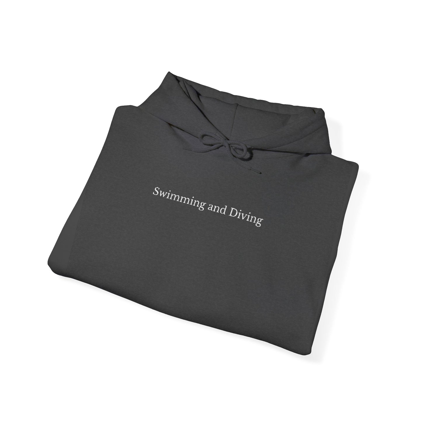 "Swimming & Diving" Minimalist Hoodie | Collegiate edition - Embroidered white lettering