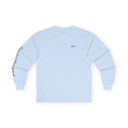Dive minimalist long sleeve tee | 'Springboard' on Sleeve