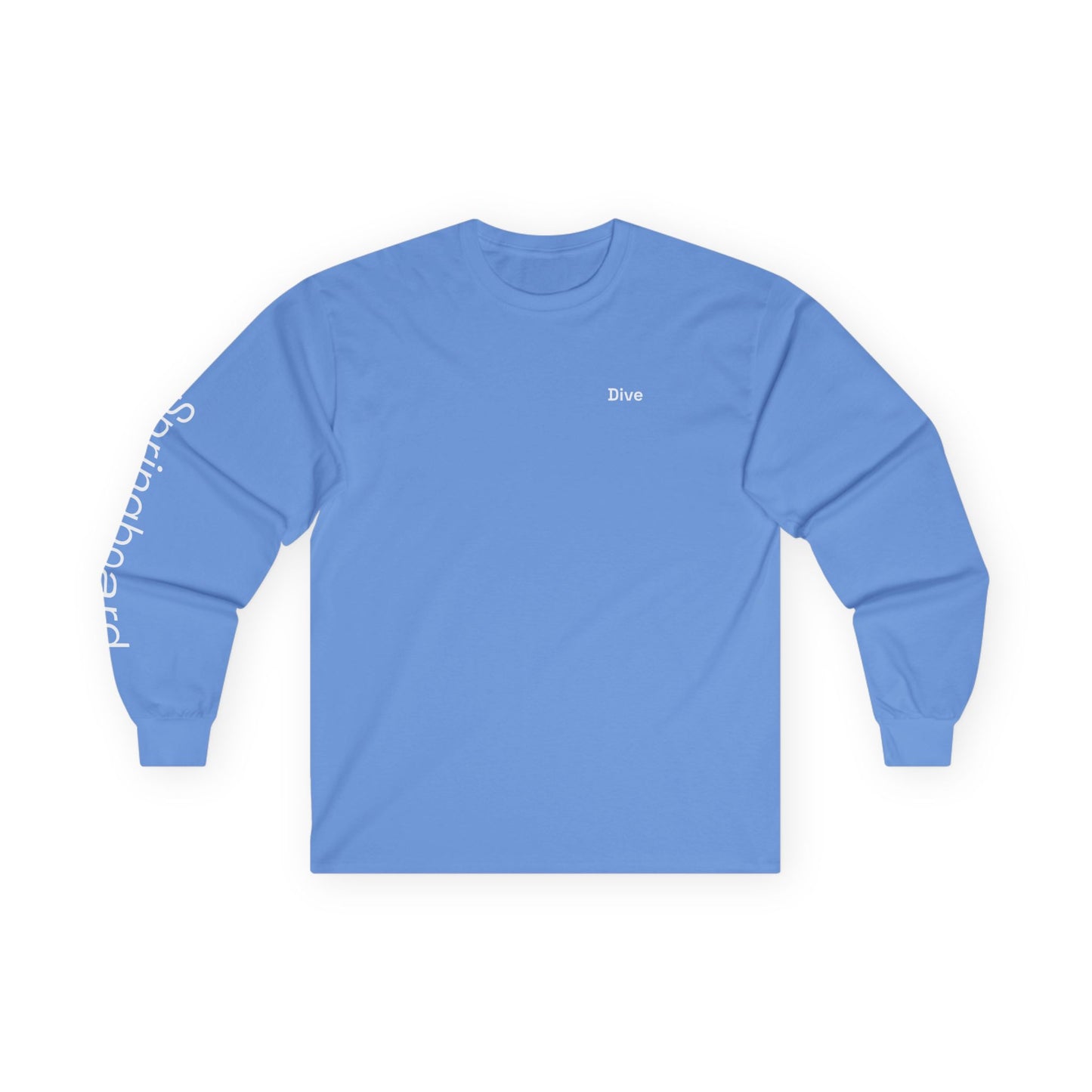 Dive minimalist long sleeve tee | 'Springboard' on Sleeve