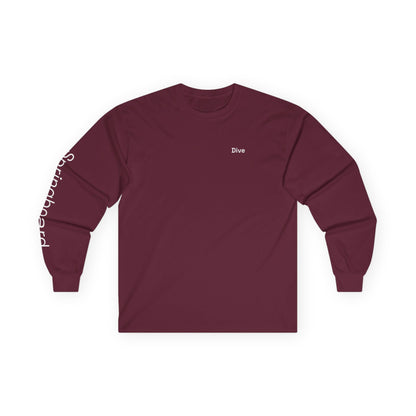 Dive minimalist long sleeve tee | 'Springboard' on Sleeve