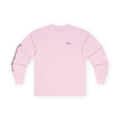Dive minimalist long sleeve tee | 'Springboard' on Sleeve